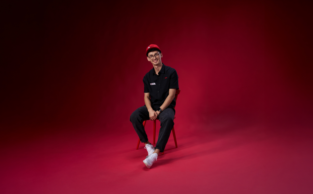 Abbas sitting on a chair
